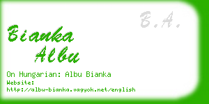 bianka albu business card